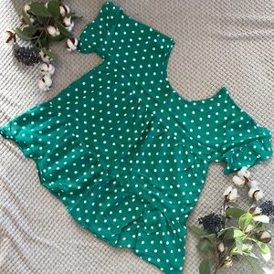 Miss Look brand green top with white dots. Size S